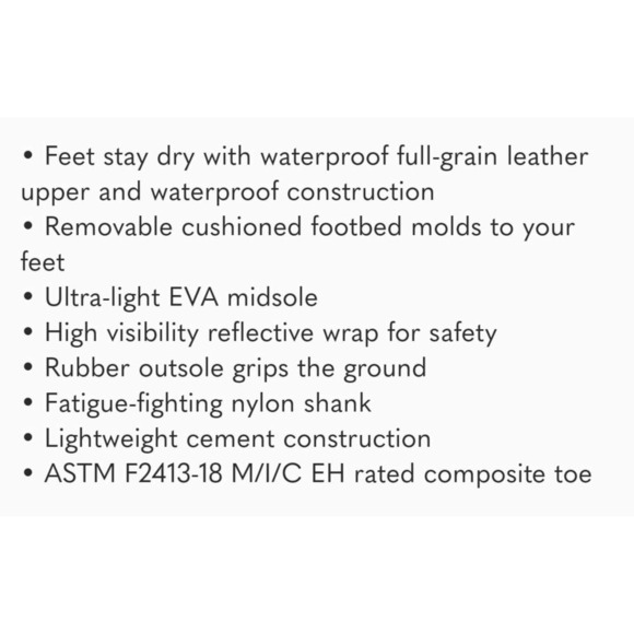 Wolverine Steel Cap safety waterproof tan leather boots Men 11 EW Woman 12.5 - Picture 13 of 13